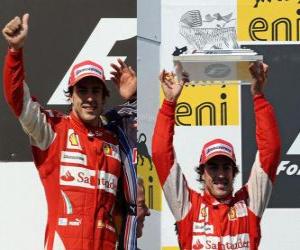 пазл Фернандо Алонсо - Ferrari - Хунгароринг, Гран-при Венгрии (2010) (второе место)